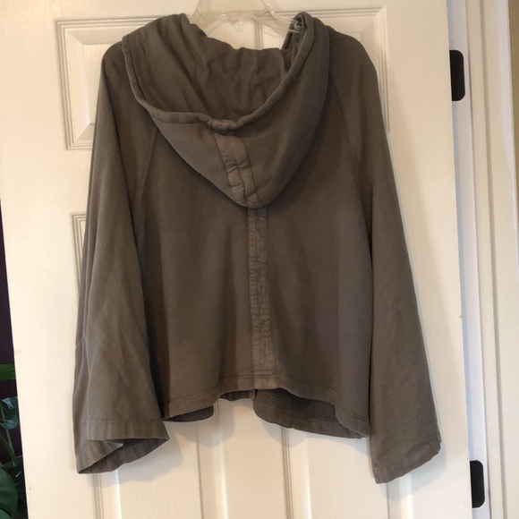 Ag jeans olive color cotton dolman sleeve zip up hoodie sz s - Picture 5 of 5